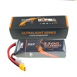 BONKA 3300mAh 55C 4S LiPo Battery for RC Helicopter